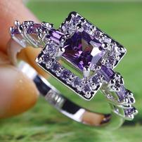 Amethyst White Topaz Ring 202//202